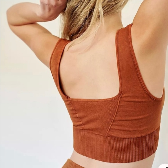 Free People Good Karma Square Neck Crop Top in Toasted Coconut Size XS/S NWOT - Picture 3 of 9